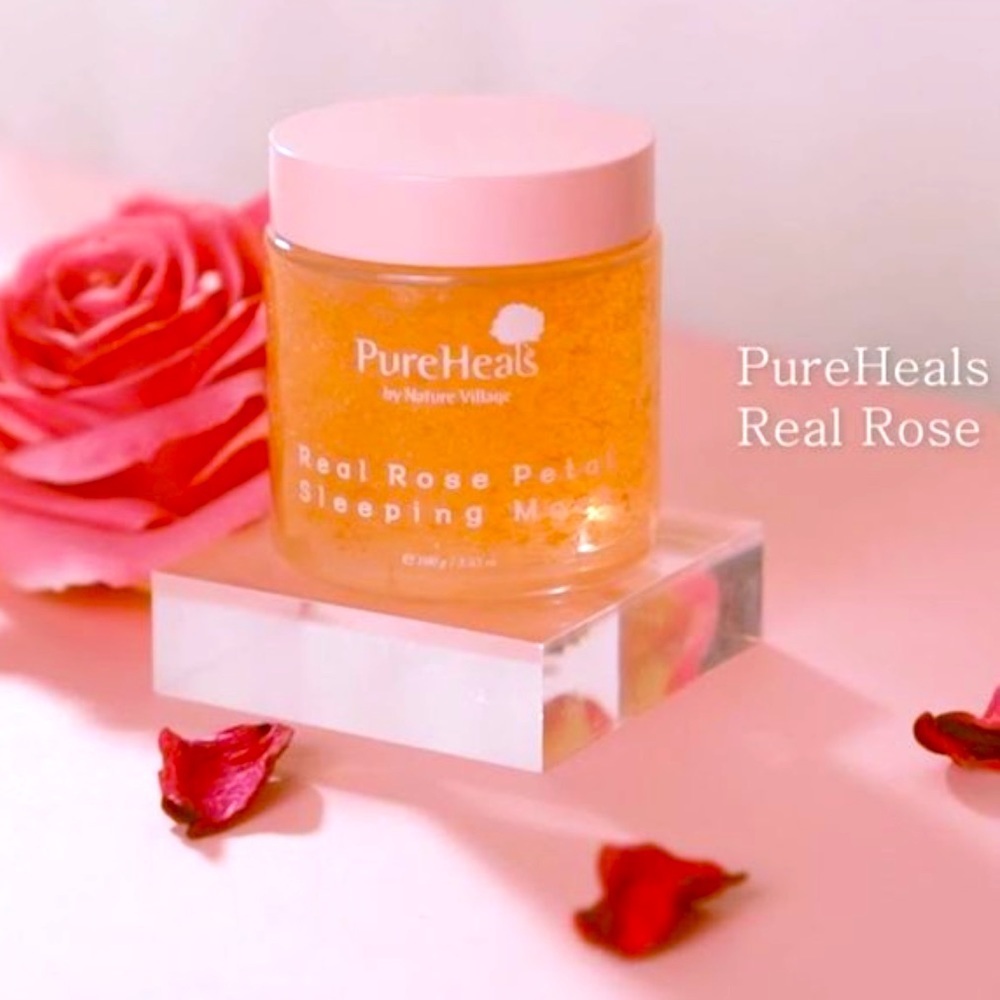 🌹 PUREHEALS by Nature Village Real Rose Petal Sleeping Mask